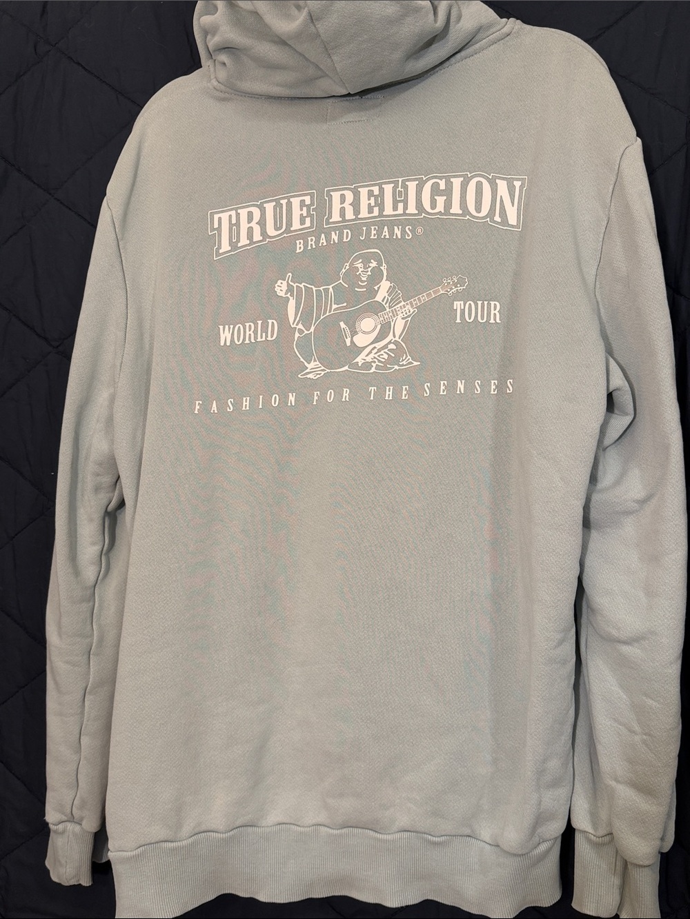 True Religion Men's Light Blue Graphic Hoodie